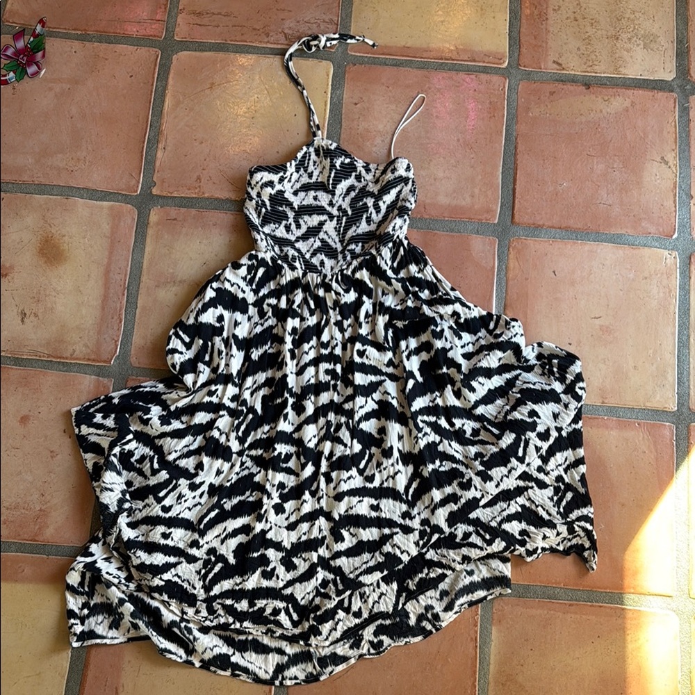 Black and White Halter Dress